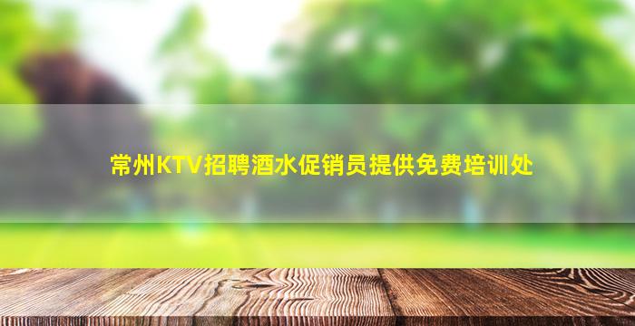 常州KTV招聘酒水促销员提供免费培训处